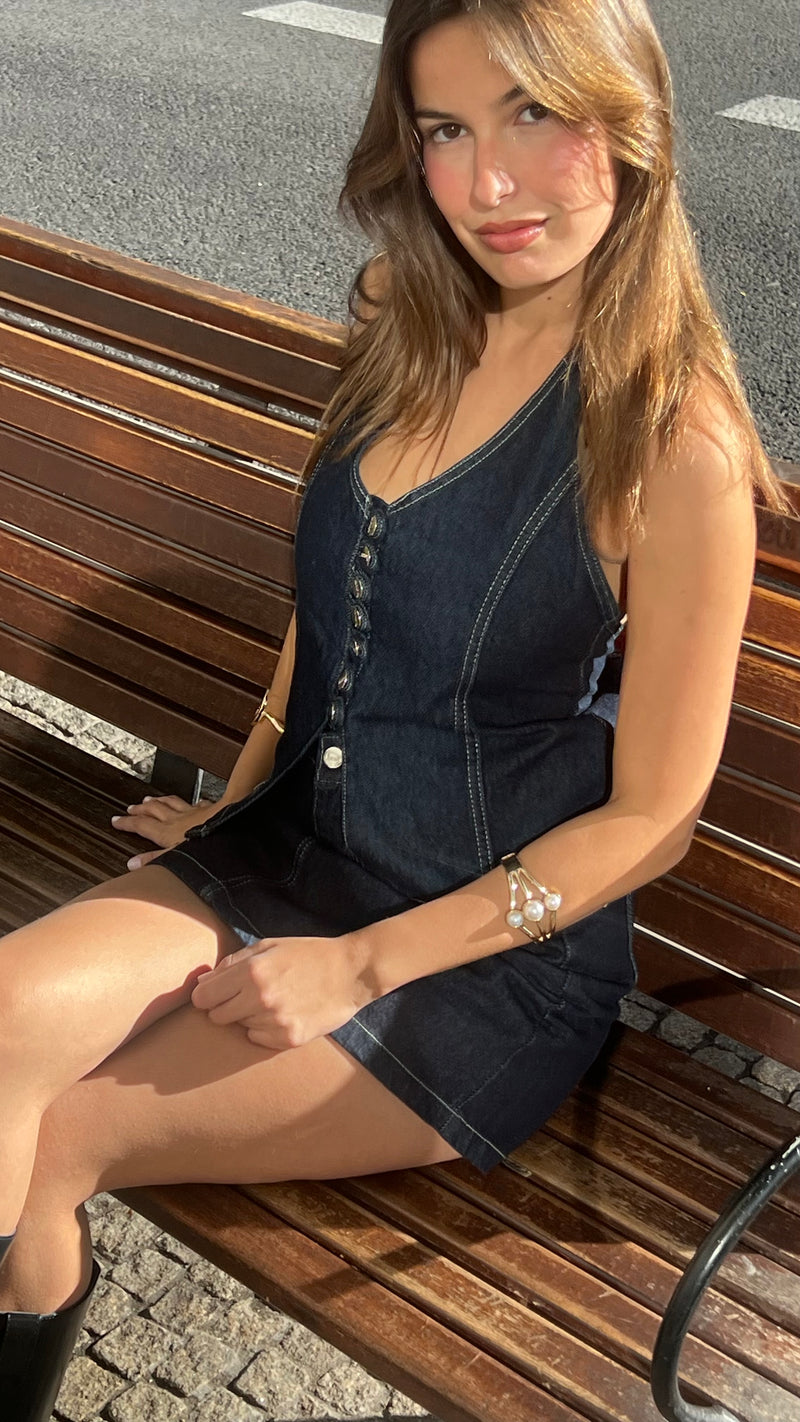 Denim In Denim In Skirt Deep Blue