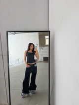 Paisley Cuff Wide-Leg Jeans