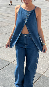 Mid Blue side Button Look Set