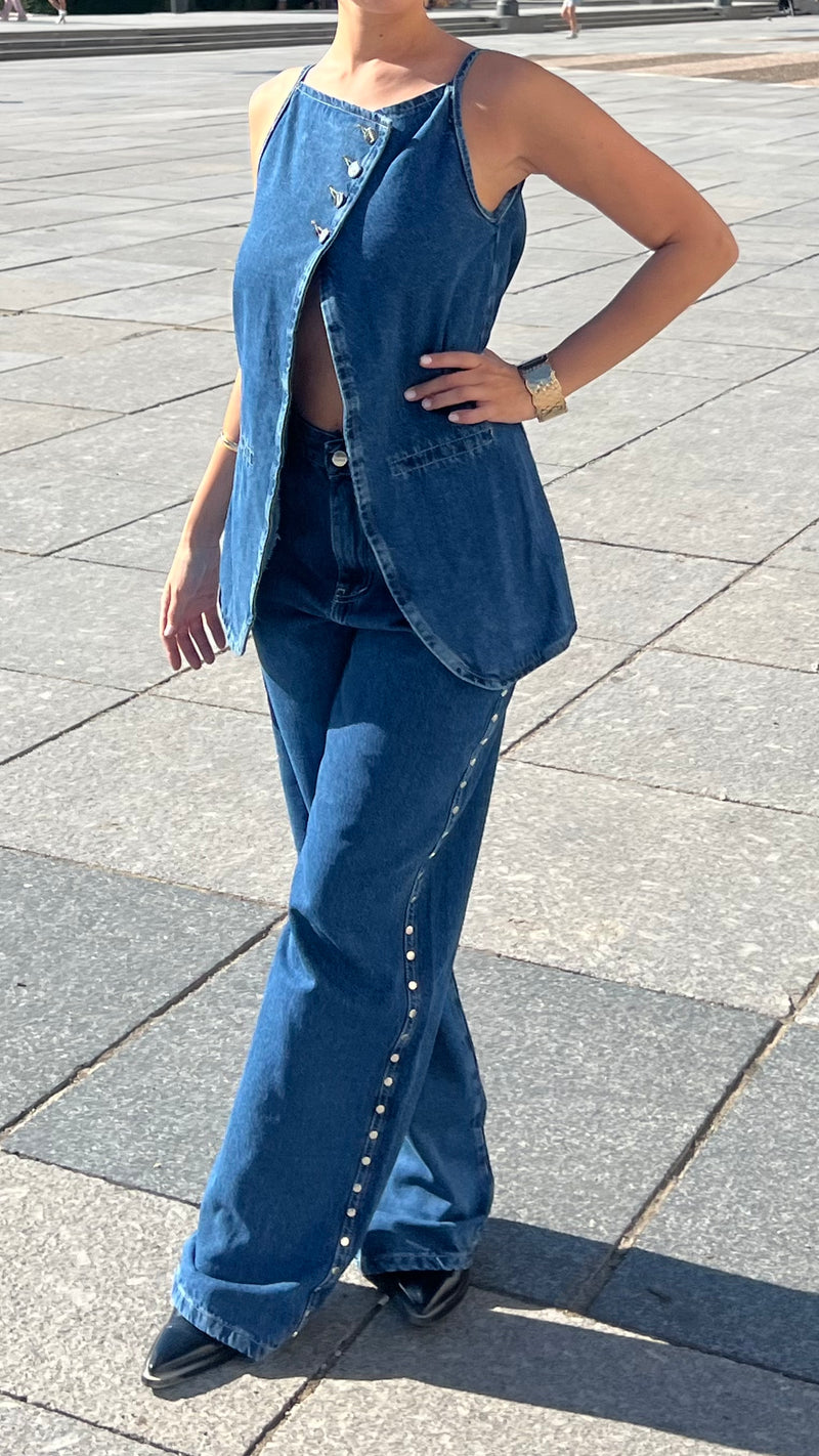 Mid Blue side Button Look Set