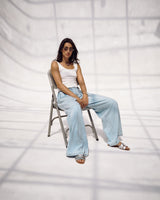 Light Wash Wide-Leg Denim Pants