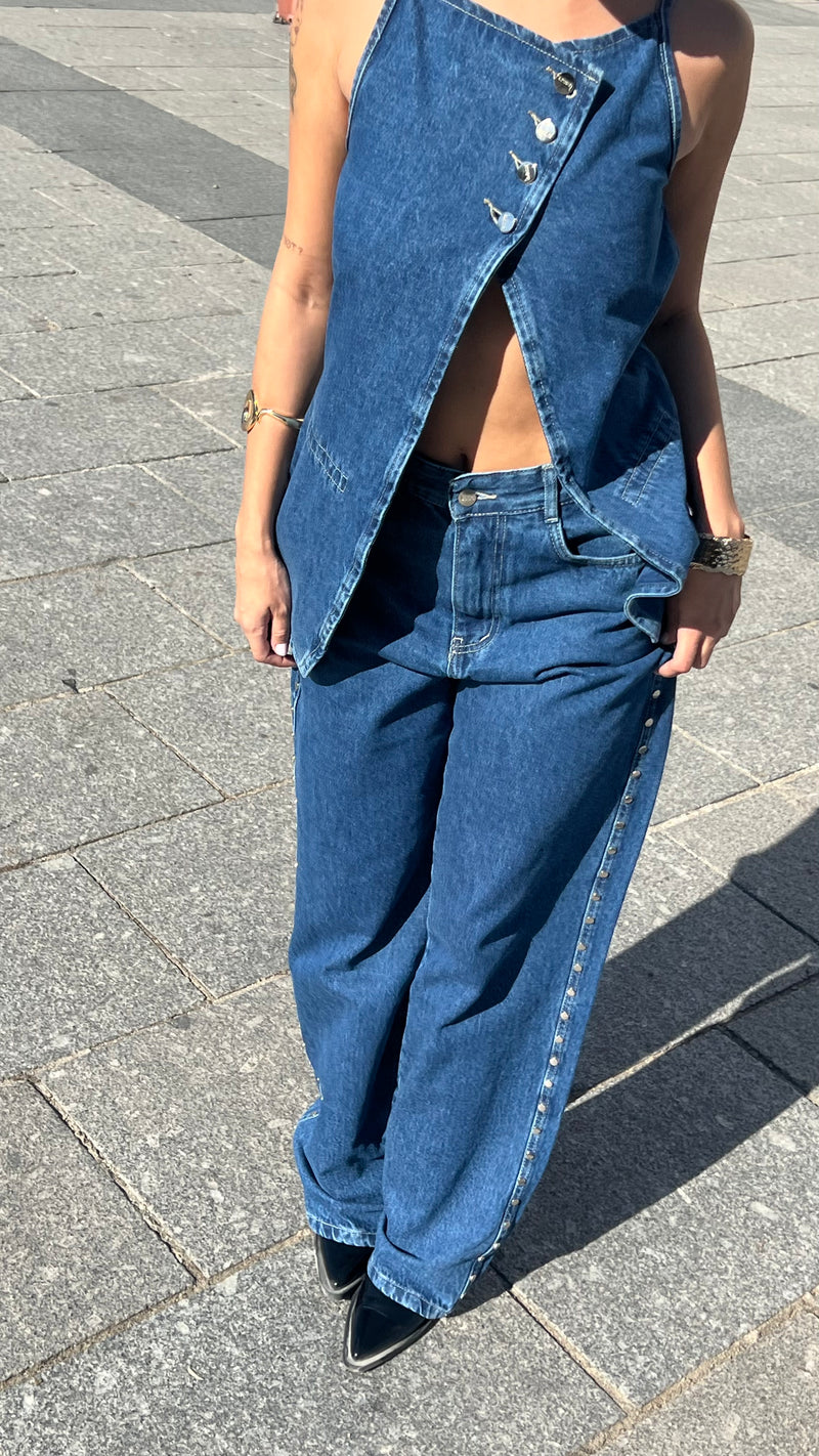 Mid Blue side Button Look Set