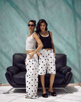 Polka Dot Wide-Leg Pants