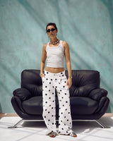 Polka Dot Wide-Leg Pants