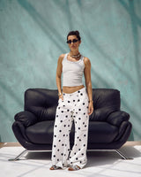 Polka Dot Wide-Leg Pants