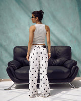 Polka Dot Wide-Leg Pants