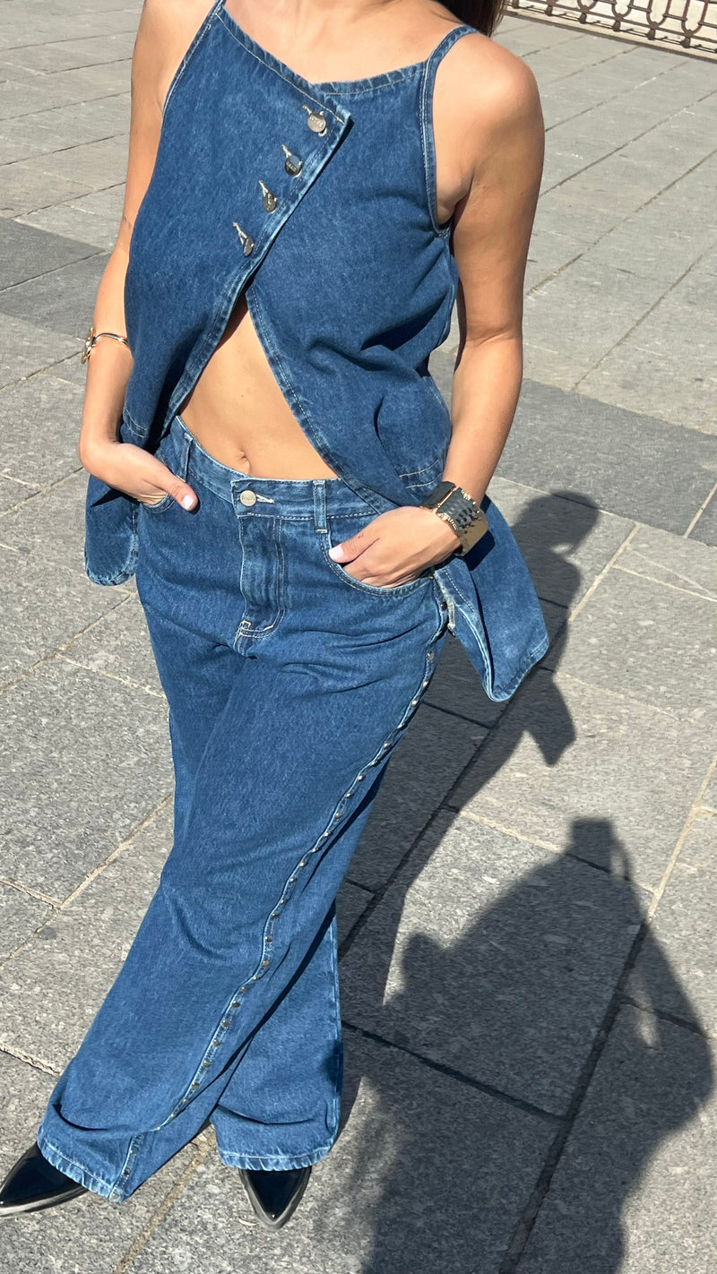 Mid Blue side Button Look Set