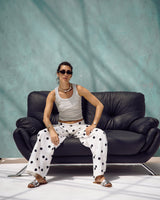Polka Dot Wide-Leg Pants