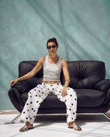 Polka Dot Wide-Leg Pants