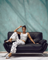 Polka Dot Wide-Leg Pants