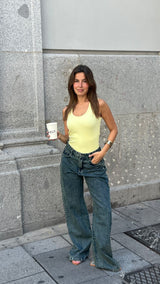 Charcoal Wash Side Button Look Jeans