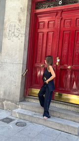 Dark wash Denim Side Button Look Set