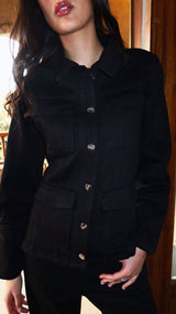 Signature Denim Jacket in Black