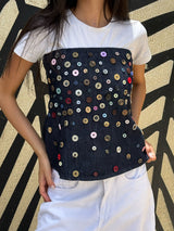Buttoned Denim Top