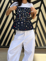 Buttoned Denim Top
