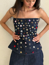 Buttoned Denim Top