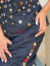 Buttoned Denim Set