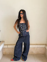 Buttoned Denim Set