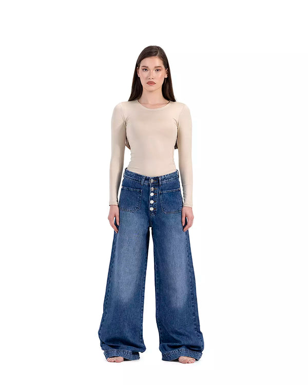 Bootleg Jeans In Bright Navy