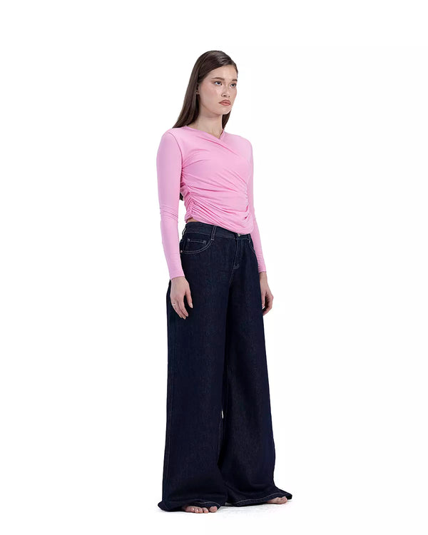 Wide Leg Blue Black Jeans
