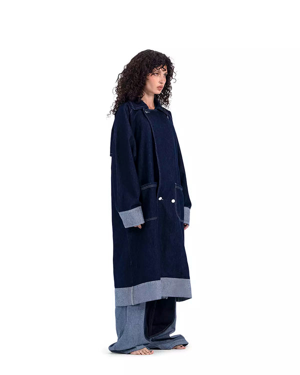 Deep Blue Denim Coat
