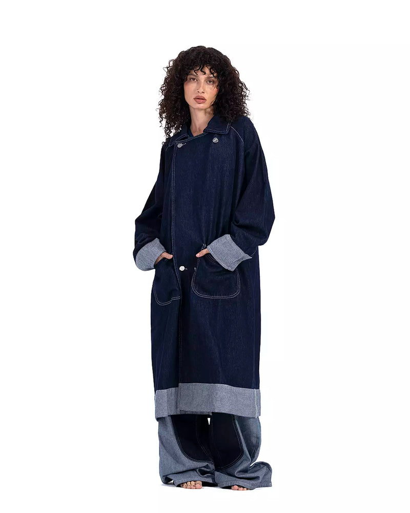 Deep Blue Denim Coat
