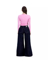 Wide Leg Blue Black Jeans