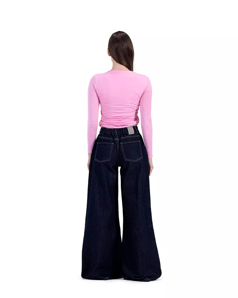 Wide Leg Blue Black Jeans