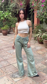 Signature Wide Leg Jeans in Ash Blue