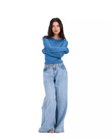 Wide Leg Sky Blue Jeans