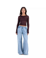 Wide Leg Sky Blue Jeans