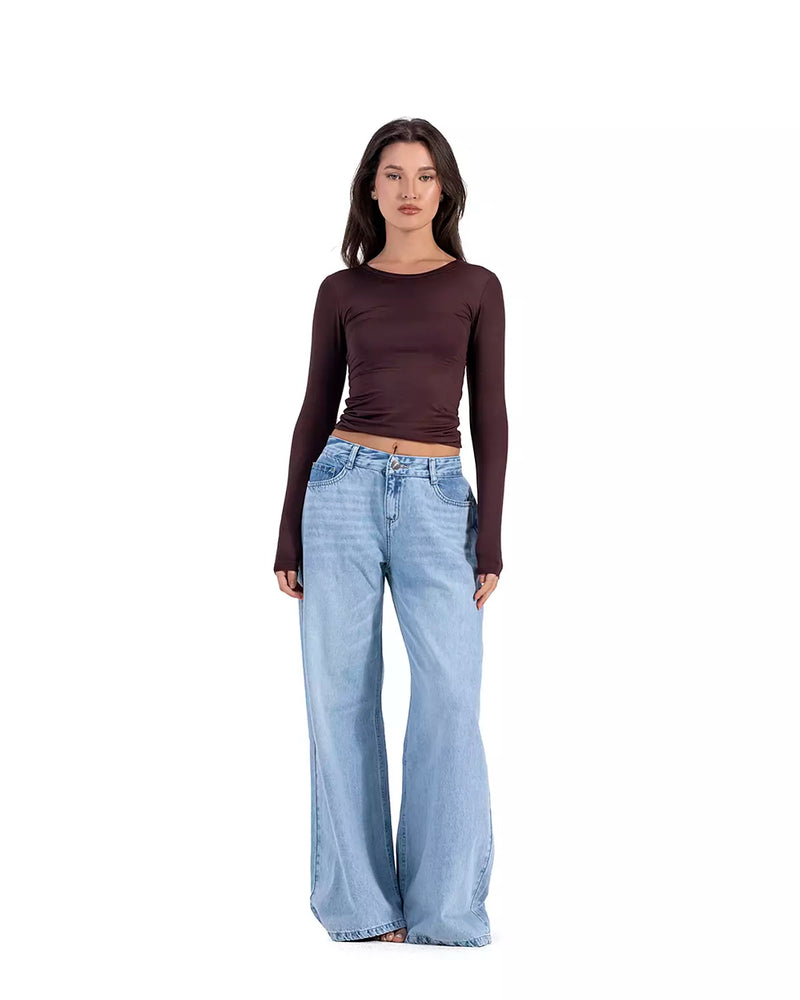 Wide Leg Sky Blue Jeans