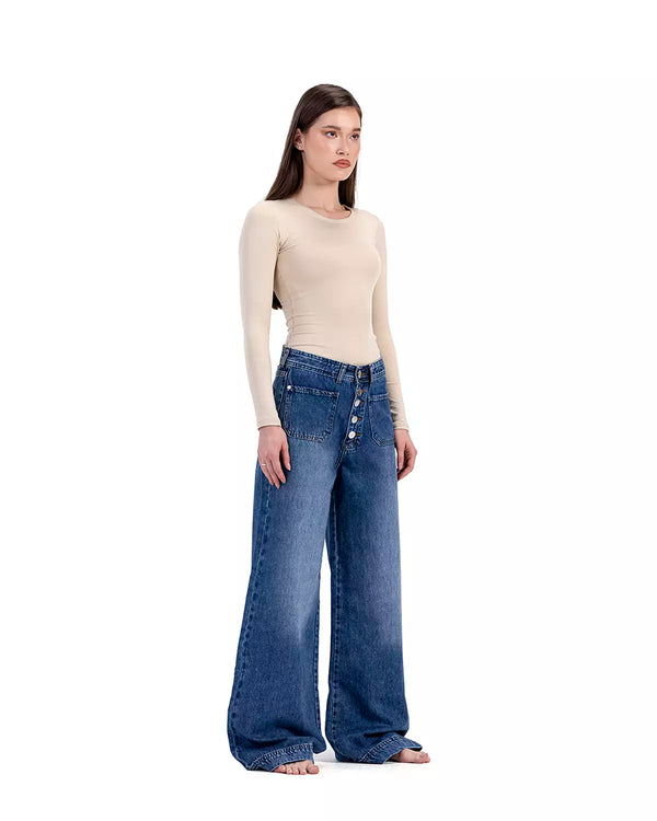 Bootleg Jeans In Bright Navy