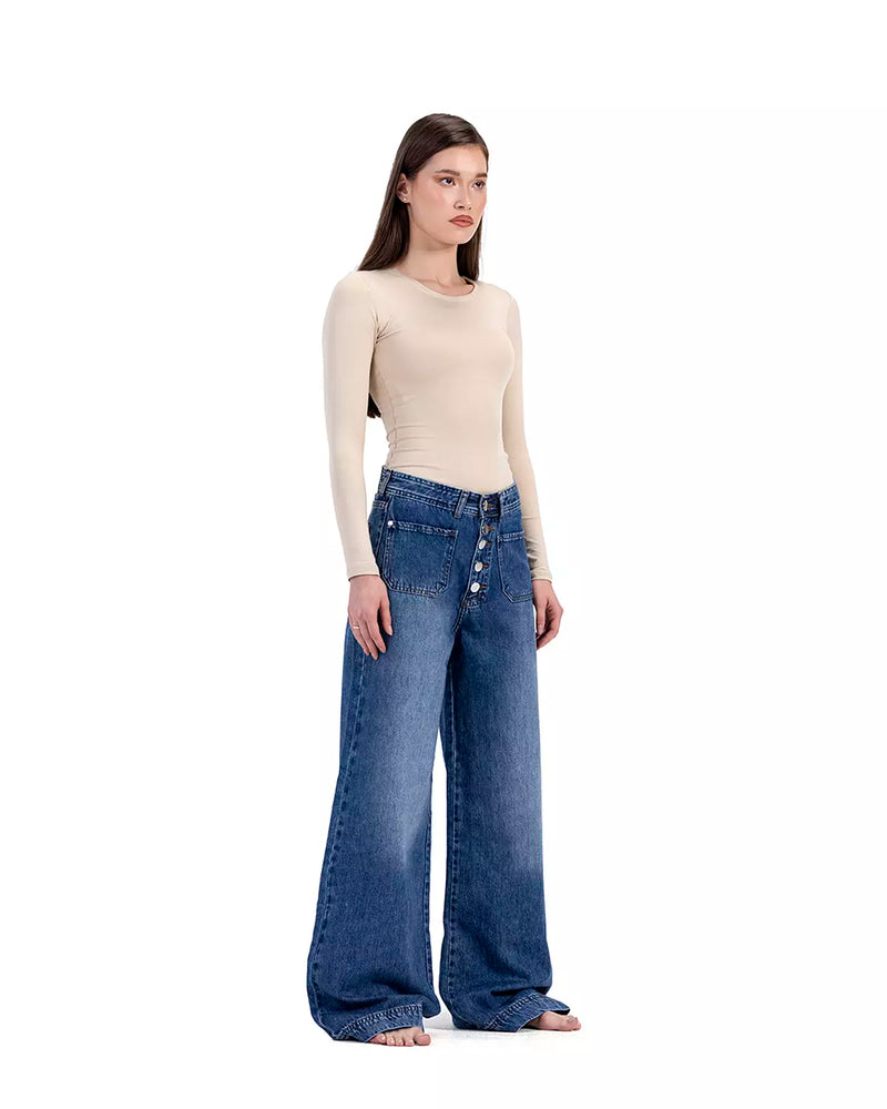 Bootleg Jeans In Bright Navy