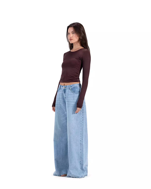 Wide Leg Sky Blue Jeans