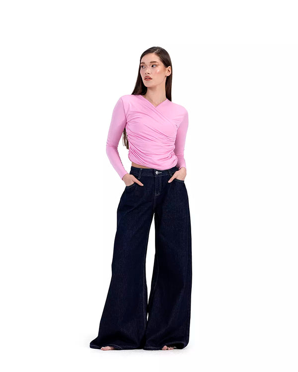 Wide Leg Blue Black Jeans