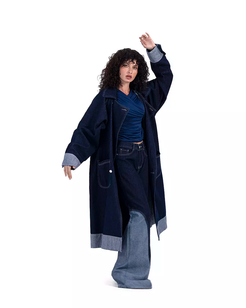 Deep Blue Denim Coat