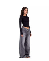 Bootleg Jeans in Washed Grey