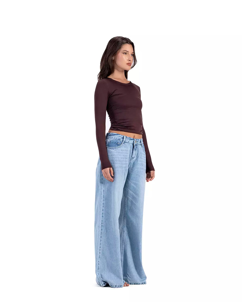 Wide Leg Sky Blue Jeans